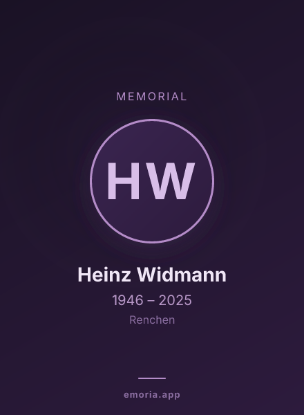 Memorial portrait of Heinz Widmann