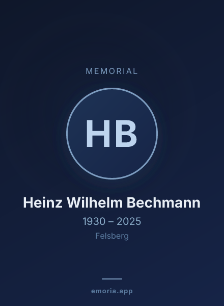 Memorial portrait of Heinz Wilhelm Bechmann