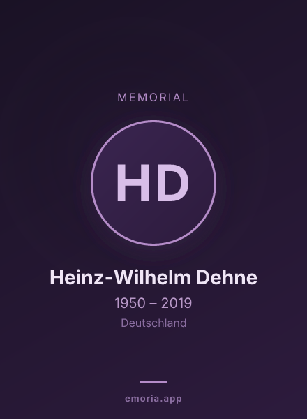 Memorial portrait of Heinz-Wilhelm Dehne