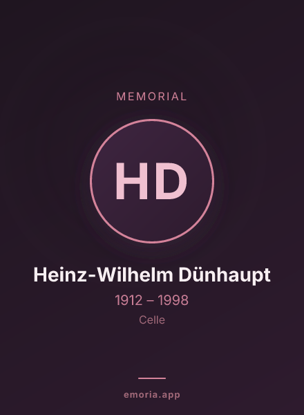 Memorial portrait of Heinz-Wilhelm Dünhaupt