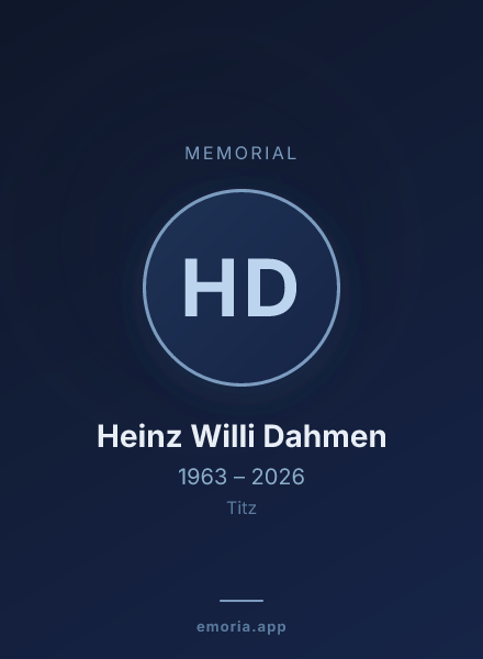 Memorial portrait of Heinz Willi Dahmen