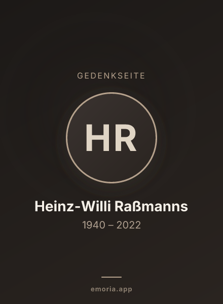 Gedenkportrait von Heinz-Willi Raßmanns