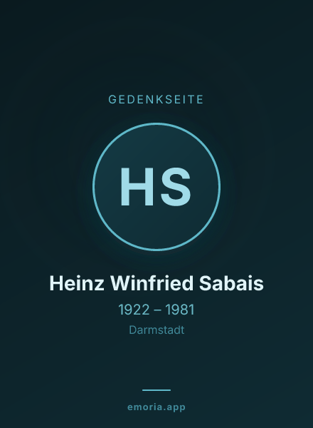 Gedenkportrait von Heinz Winfried Sabais