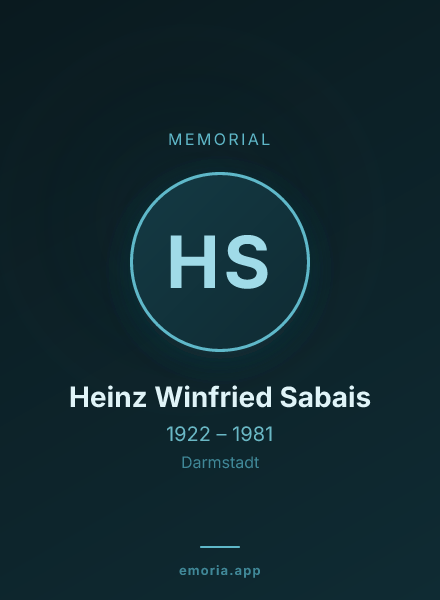Memorial portrait of Heinz Winfried Sabais