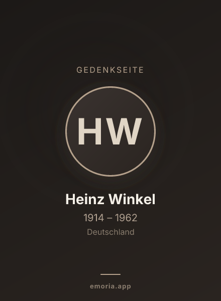 Gedenkportrait von Heinz Winkel