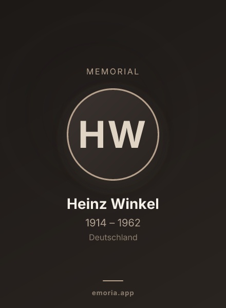 Memorial portrait of Heinz Winkel