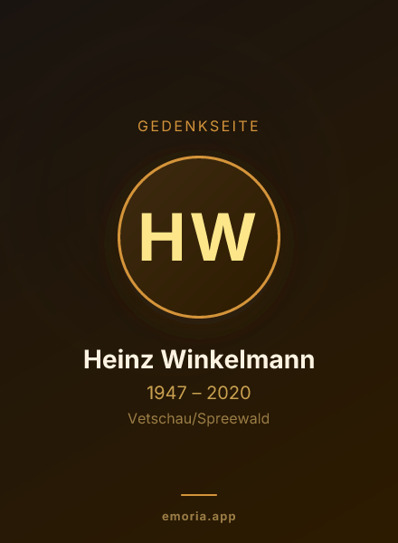 Gedenkportrait von Heinz Winkelmann