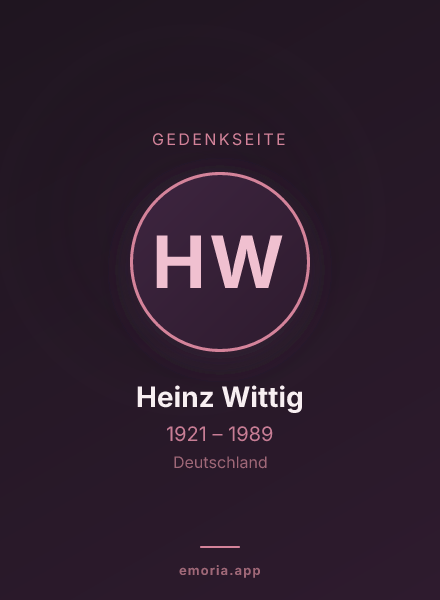 Gedenkportrait von Heinz Wittig