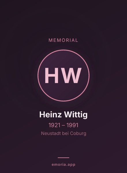 Memorial portrait of Heinz Wittig