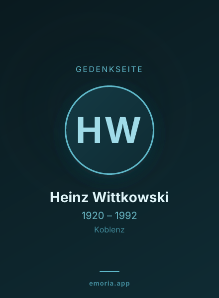 Gedenkportrait von Heinz Wittkowski