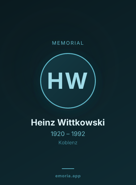 Memorial portrait of Heinz Wittkowski