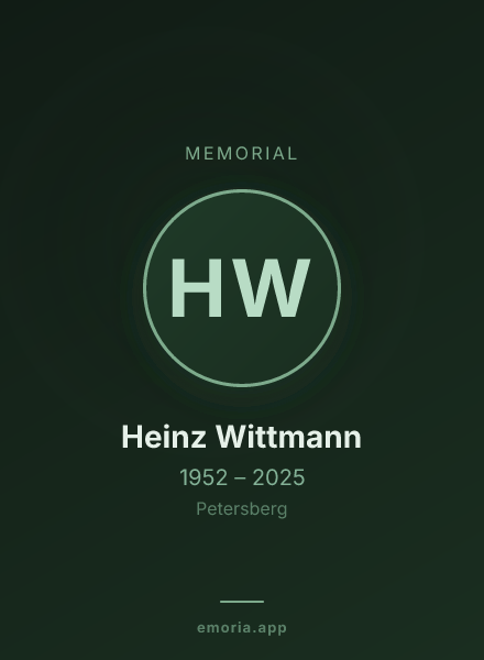 Memorial portrait of Heinz Wittmann