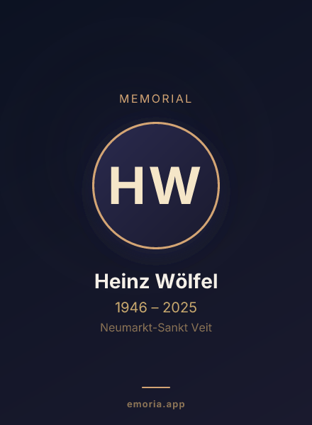 Memorial portrait of Heinz Wölfel