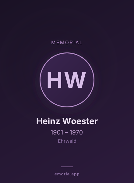Memorial portrait of Heinz Woester