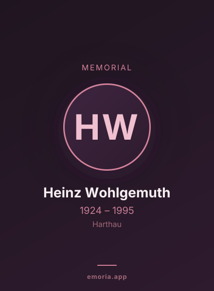 Memorial portrait of Heinz Wohlgemuth