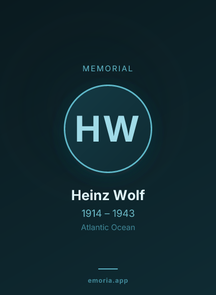 Memorial portrait of Heinz Wolf