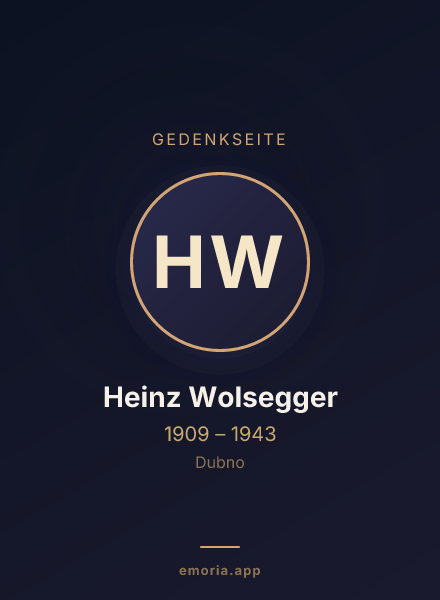 Gedenkportrait von Heinz Wolsegger