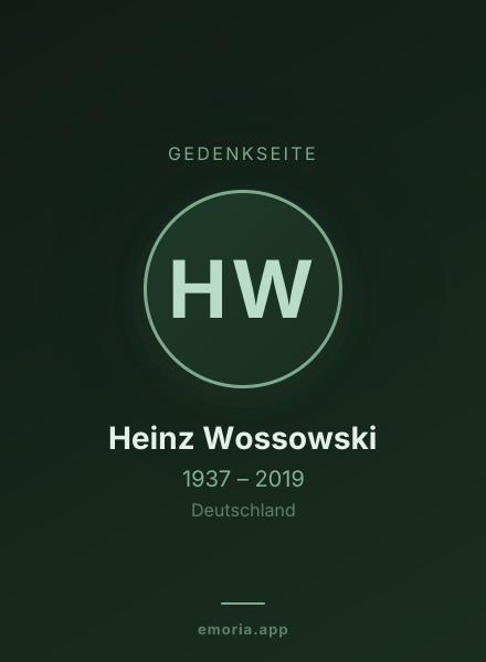 Gedenkportrait von Heinz Wossowski