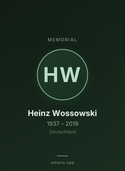 Memorial portrait of Heinz Wossowski