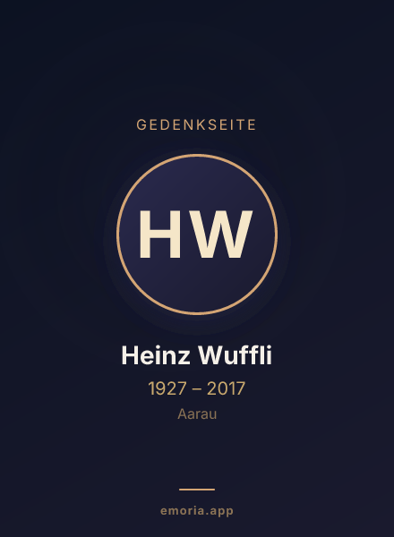Gedenkportrait von Heinz Wuffli