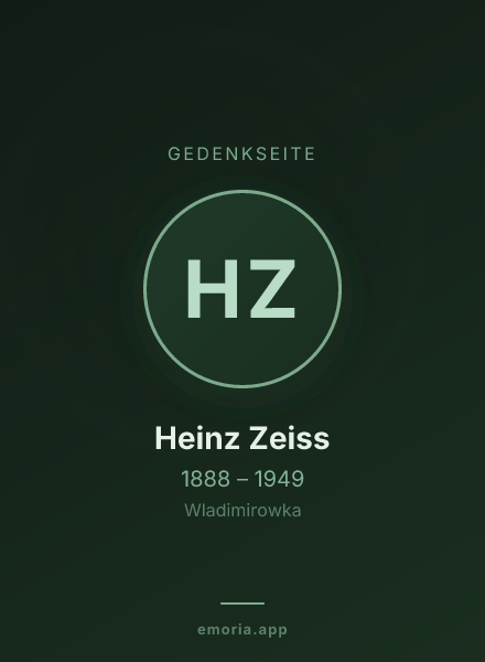 Gedenkportrait von Heinz Zeiss