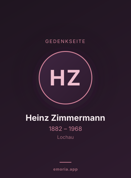 Gedenkportrait von Heinz Zimmermann