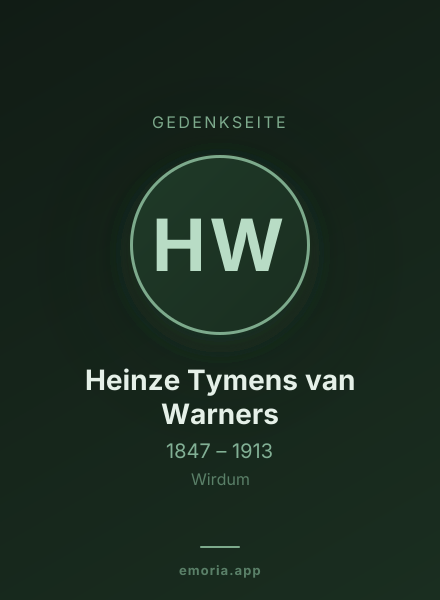 Gedenkportrait von Heinze Tymens van Warners