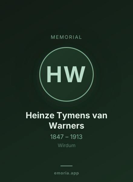 Memorial portrait of Heinze Tymens van Warners