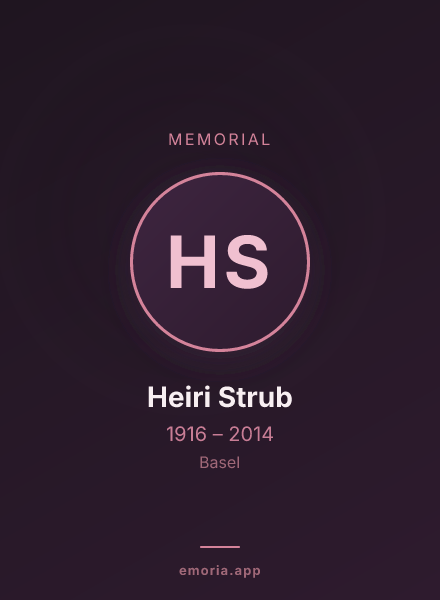 Memorial portrait of Heiri Strub