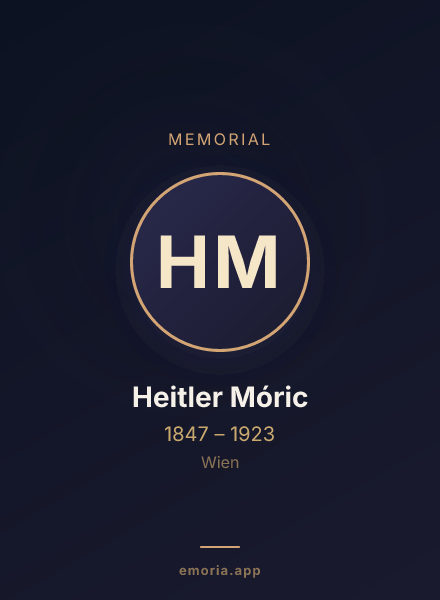 Memorial portrait of Heitler Móric