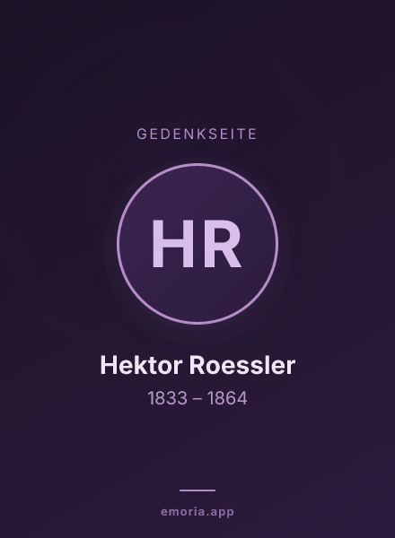 Gedenkportrait von Hektor Roessler