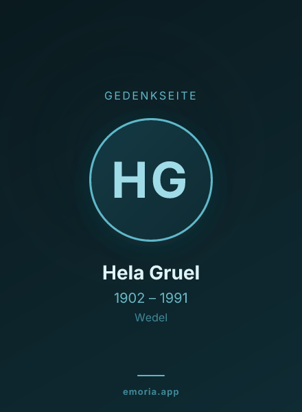 Gedenkportrait von Hela Gruel
