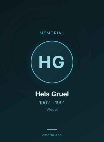 Memorial portrait of Hela Gruel