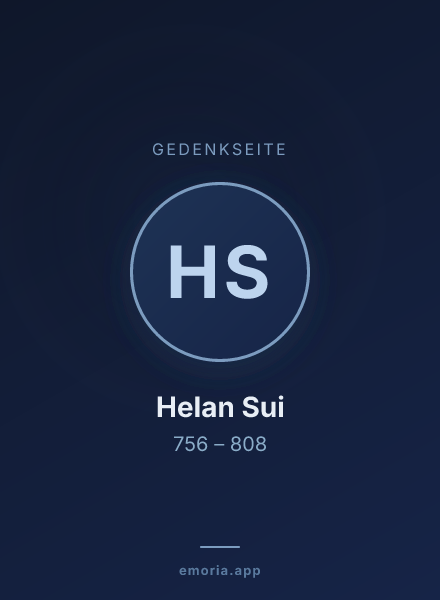 Gedenkportrait von Helan Sui