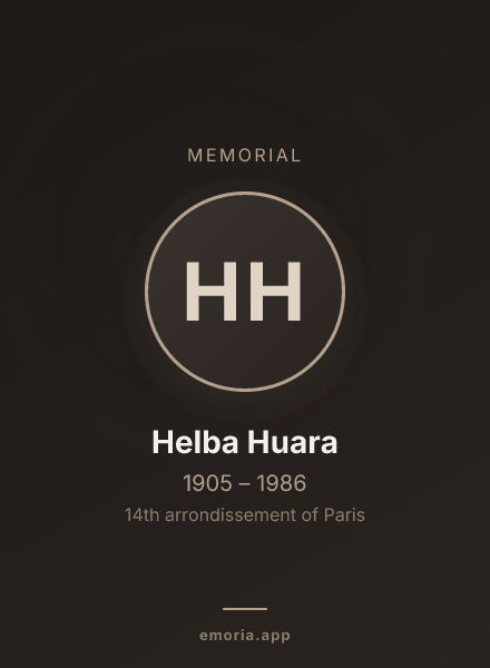 Memorial portrait of Helba Huara