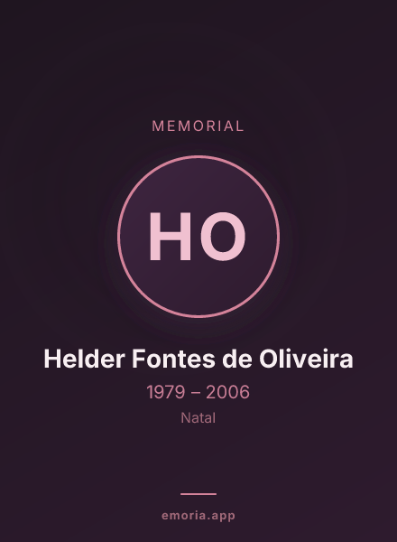 Memorial portrait of Helder Fontes de Oliveira