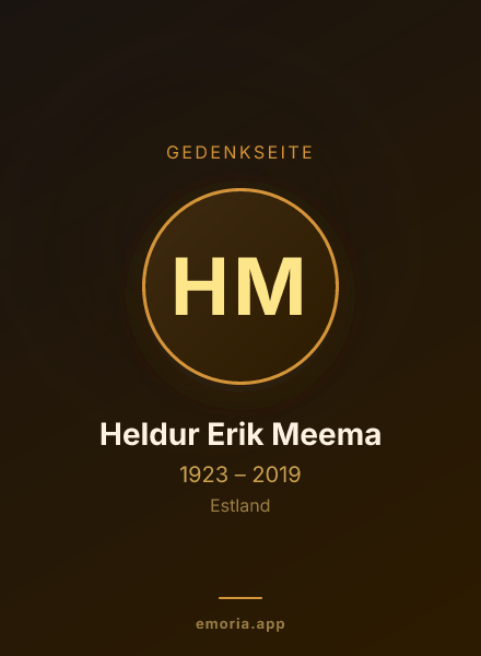 Gedenkportrait von Heldur Erik Meema