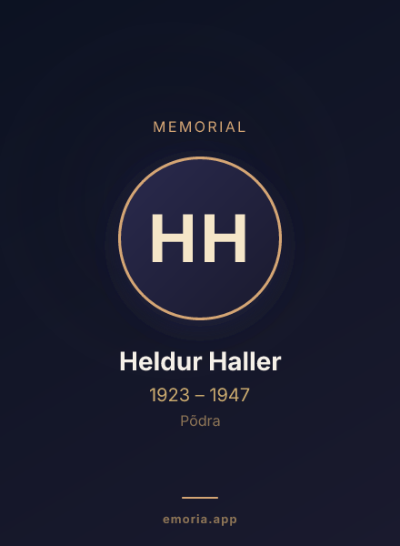 Memorial portrait of Heldur Haller