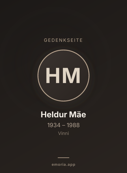 Gedenkportrait von Heldur Mäe