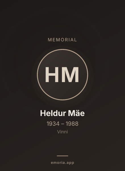 Memorial portrait of Heldur Mäe