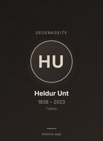 Gedenkportrait von Heldur Unt