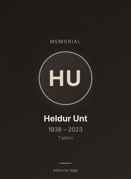 Memorial portrait of Heldur Unt