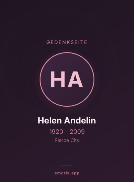 Gedenkportrait von Helen Andelin