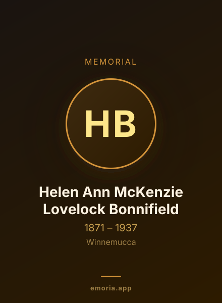 Memorial portrait of Helen Ann McKenzie Lovelock Bonnifield