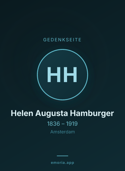 Gedenkportrait von Helen Augusta Hamburger