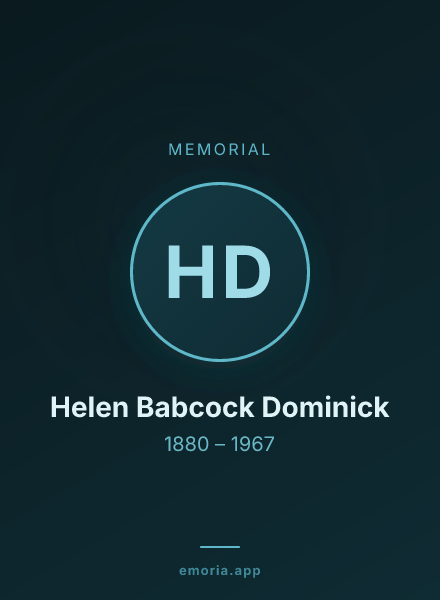 Memorial portrait of Helen Babcock Dominick