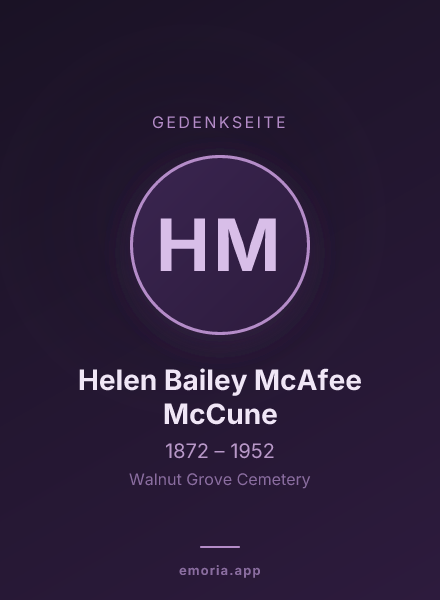 Gedenkportrait von Helen Bailey McAfee McCune