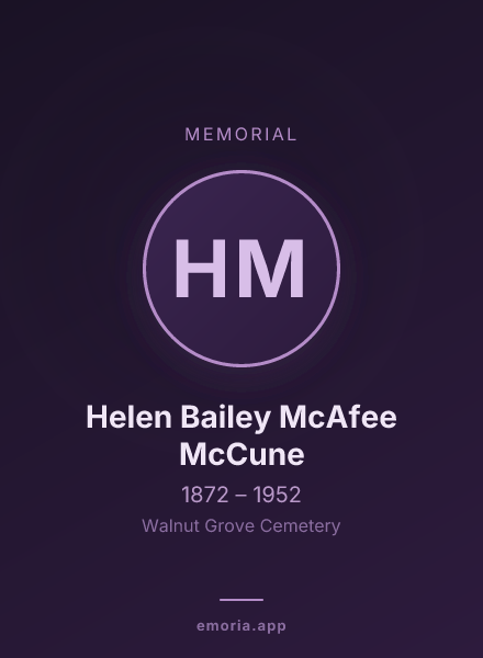 Memorial portrait of Helen Bailey McAfee McCune