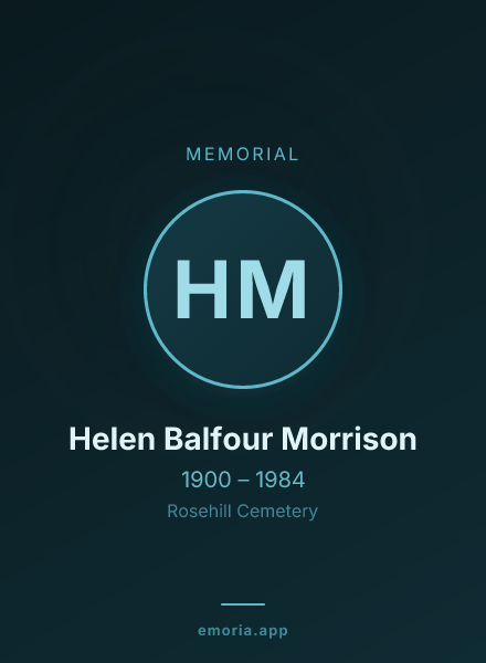 Memorial portrait of Helen Balfour Morrison