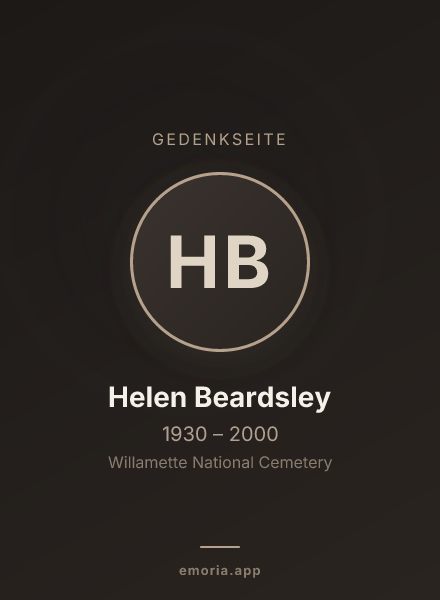 Gedenkportrait von Helen Beardsley